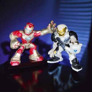 Playskool Marvel Super Hero Adventures Iron Man Ghost Iron Man Figures 2.5” B18